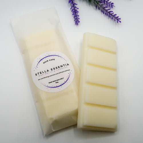 Coconut Caramel Latte soy wax melt bar with coffee, coconut, and caramel scent, handmade by Stella Essentia
