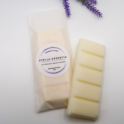 Coconut Rose Musk soy wax melt bar with coconut, rose, and soft musk scent, handmade by Stella Essentia