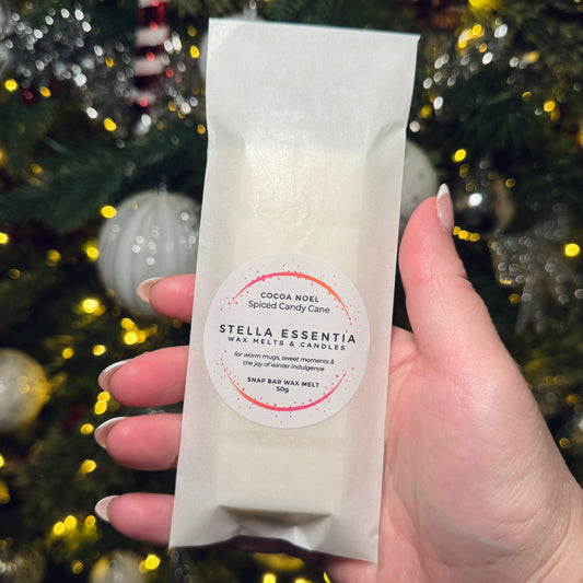 Spiced Candy Cane Luxury Wax Melt Snap Bar - Cocoa Noel (50g)