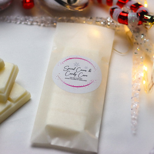 Spiced Candy Cane Luxury Wax Melt Snap Bar - Cocoa Noel (50g)